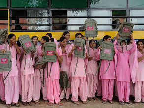 Blossom Bus girls get back-to-school supplies
