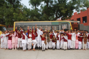 Blossom Bus riders jump for joy!
