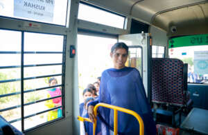 Sanjana on the bus