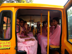 Blossom Bus scholars in their NEW BUS!