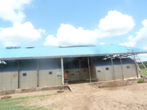 After-installation picture showing solar panels