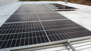 The solar panels installed