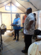 UNHCR Personnel visit during installation works