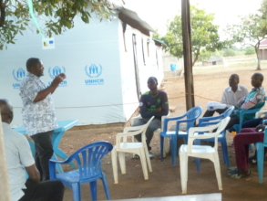 Project leader talking during handover ceremony