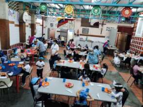 School cafeteria during lunch time