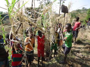 Children planted tree and active env protection