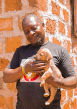 Innocent with  one of rescued puppies
