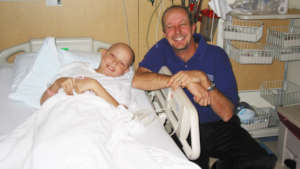 Bill and Aaron at the Hospital