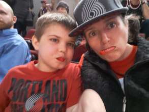 Being silly at the Blazer game