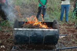 A nicely fired RoCC kiln during the field training