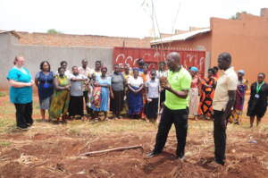 Explaining how to carefully plant bamboo seedlings
