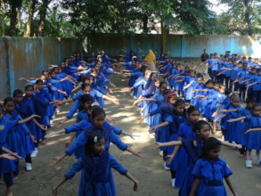 Morning Exercise in the School Field