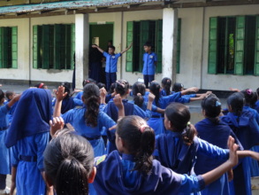 Students Warming Up before Class Room