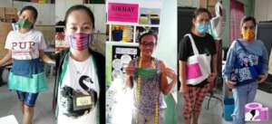 Women Migrant Returnees with their Sewing Outputs