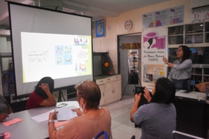 DAWN's Crezol Navarro at their group work activity