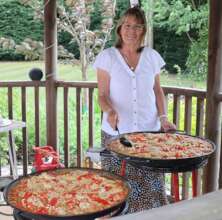 The Paella is cooked to perfection. Time to eat!