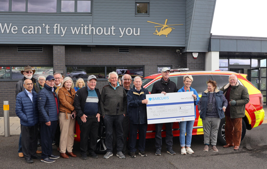Club members presenting the Air Ambulance cheque