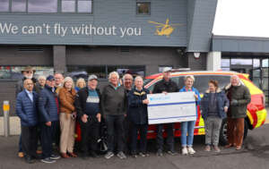 Club members presenting the Air Ambulance cheque
