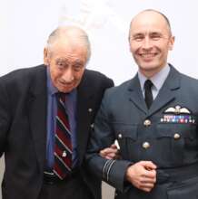 Norman Wilson with BBMF Commander Mark Discombe