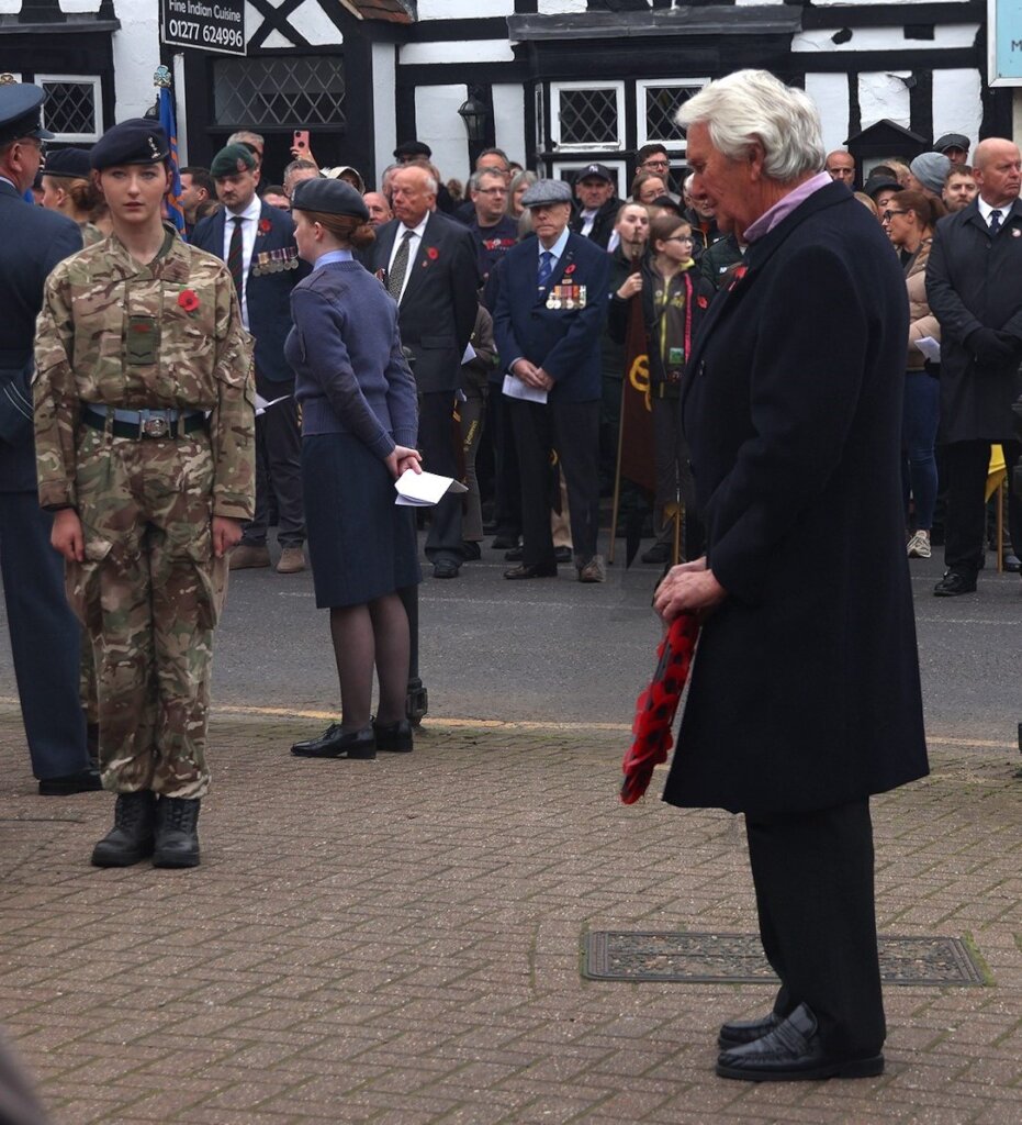 Laying our wreath at the Billericay war memorial