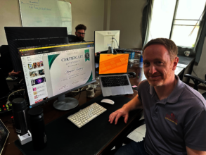 One of our Volunteers who train in IT skills