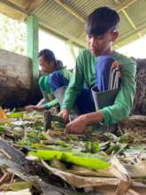 Helping to make compost