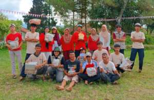 The team and interns after fun games together