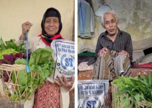 Organic vegetables donated to the elderly