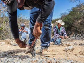Building gabions at ERC Rancho Cacachilas, Mexico