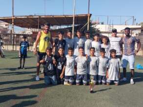 Shatila camp team with their coaches