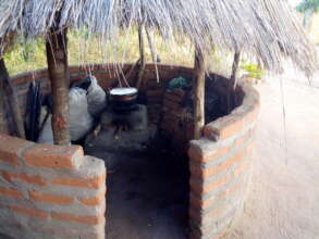 Outdoor kitchen, which roof and clay stove