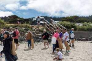 Good Tide volunteers at the iconic Cannon Beach