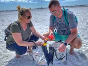 Cleanup volunteers in Sarasota Florida
