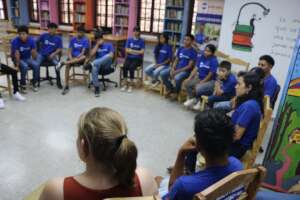 A focus group discussion at the Youth Center