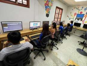 Computer classes in progress at the Youth Center