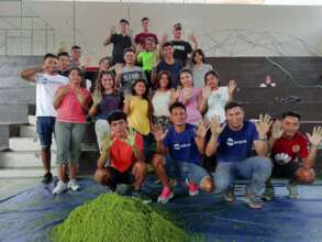 Scholars participating in the sawdust carpets