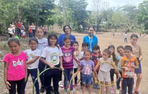 A community sports day in the La Zona village