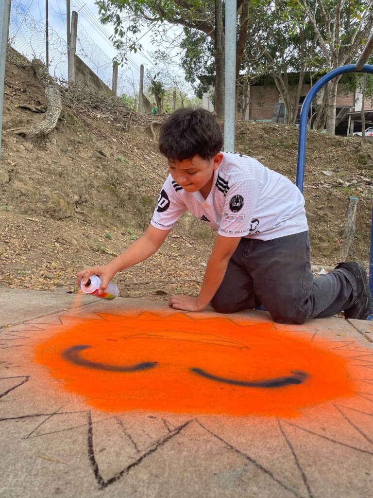 Painting the Youth Center walkway!