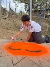 Painting the Youth Center walkway!