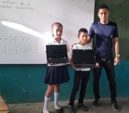 Laptops arrive at an educate. school library
