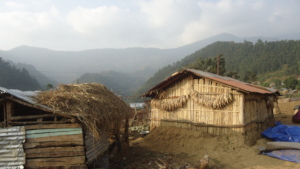 Community houses waiting for Moringa seedling