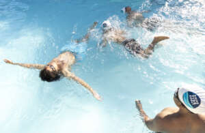 Young men from St John's during their swim lesson