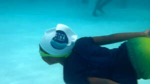Flying underwater during our swim session