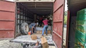 BHI Staff Unload Supplies in Haiti