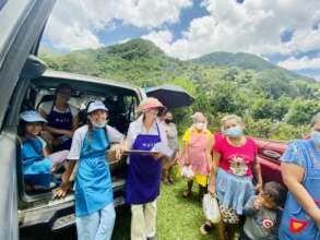 Out in the mountains!