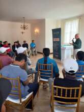 Fernando at the workshop with the caddies