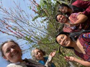With the peach tree at MAIA School in Solola