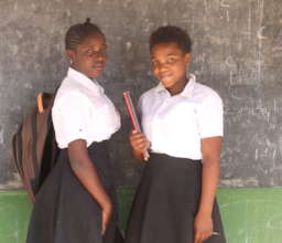 Girls at school and excited