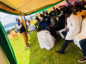 Richard speaking to the community