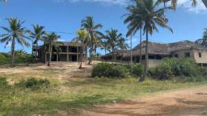 Close up of buildings on the land in Tofo